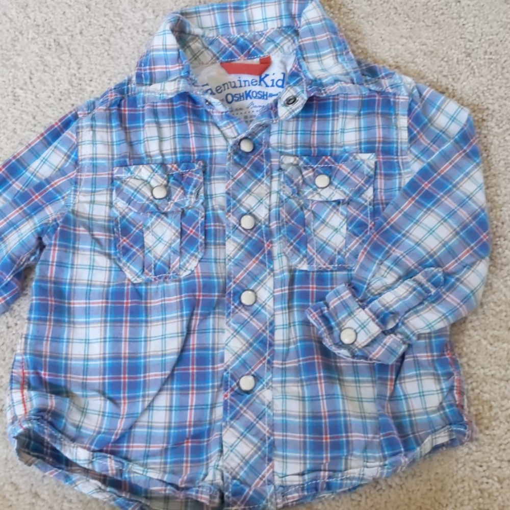Oshkosh B'gosh plaid button up shirt size 18m